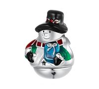 925 Argent Sterling Bonhomme De Neige Cloche Charme Arbre De Noël Maison Charme Perle Flocon De Neige Boule De Cristal Pendentif
