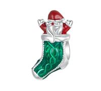 925 Argent Sterling Bonhomme De Neige Cloche Charme Arbre De Noël Maison Charme Perle Flocon De Neige Boule De Cristal Pendentif