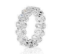 925 argent sterling ovale Moissanite Gemstone Engagement Cluster Ring Band de mariage Bijoux