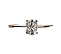 925 argent sterling réel 1 carat ovale Moisanite Anneaux pour les femmes bijoux de mariage scintillant