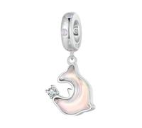 925 Argent Sterling Rose Rêveux Ours Cœur Charmes Dauphin Perle Ajustement Bricolage Bracelet Collier Pendentif