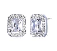 925 Boucles d'oreilles bijoux pour les femmes Géométrie carrée 5a Cubic Zirconia Stud Oreille Envoyer sa petite amie