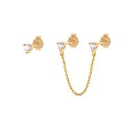 925 boucles d'oreilles de goujon dépareillées pour femmes minuscules boucles d'oreille à glace de chaîne zircon étonnante perçage des boucles d'oreilles haut de gamme