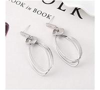 925 Boucles d'oreilles pour Femmes, Boucles d'oreilles géométriques Creuses Lettres texturées Boucles d'oreilles européennes S925 Aiguille Boucles d'oreilles Bijoux d'oreille/