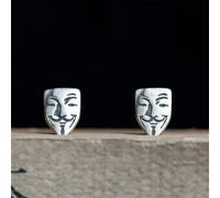 925 Boucles D'Oreilles V-Vendetta Mask Silver Silver, OZZKI