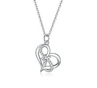 925 Collier de Pendentif en Argent Sterling ， Ange Gardien ， infinité éternelle ， Hamsa Chokers ， Collier de Coeur pour Femmes Girls Holiday Jewelry Cadeaux