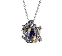 925 Collier féminin Amethyst Pendant Feme Female Flower Bielry Chaîne en Chine