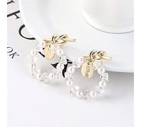 925 Earrings for Women,Beaded Earrings S925 Needle Stud Earrings Earrings Fairy Temperate Knotted Metallic Earrings Hooks
