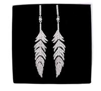 925 Earrings for Women,Stylish Ladies Feather Earrings Tassel Long Chook Pendant Needle Ear Jewelry Jewelry/