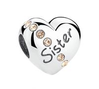 925 En Argent Sterling Charmes De Cœur Perles Fit Femmes Bracelet Bricolage Collier Bijoux Pendentif