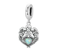 925 En Argent Sterling Charmes De Cœur Perles Fit Femmes Bracelet Bricolage Collier Bijoux Pendentif