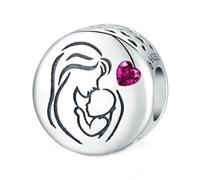 925 En Argent Sterling Charmes De Cœur Perles Fit Femmes Bracelet Bricolage Collier Bijoux Pendentif