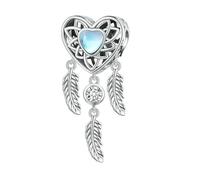 925 En Argent Sterling Dream Catcher Perle Arbre De La Vie Charmes Cristal Cœur Perles Ajustement Bracelet Original Collier Pendentif
