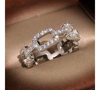 925 Nouvelle Bague DE LA CHAÎNE Color Silver avec Bling Zircon SONNES Pierre pour Femmes Engagement DE Mariage Cadeau de Bijoux de Mode