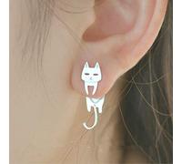 925 Sterling Silver Cat Fish Stud Boucles d'oreilles pour Les Femmes Cadeau Hypoallergénique Bijoux en Argent Sterling Prévenir Les Allergies