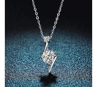 925 Sterling Silver D Color VVS1 Moissanite Pendentif Collier pour Femmes Placage Or Blanc Diamond Collier Cadeau