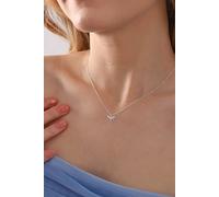 925 Sterling Silver Minimal Dragonfly Necklace with White Zircon Stone