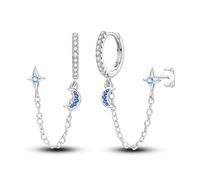 925 Sterling Silver Post Stud Earring Dangle CZ Flat Back Earrings for Women Cubic Zircon Cartilage Hypoallergénique Cute Small Helix Piercing Earrings Jewelry, Argent sterling, Zircone cubique