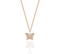 925 Sterling Silver Rose Gold Butterfly Necklace for Women Elegant Dainty Pendant Jewelry Gift