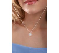 925 Sterling Silver Sun Pendant Necklace with White Zircon Stone