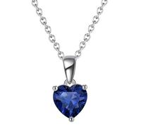 925 Sterling Silver Womens Necklace for Women Heart with Birthstones Red Cubic Zirconia Pendant Necklaces