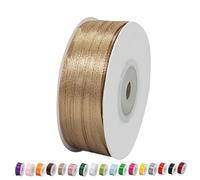 92m Ruban de Satin Or Champagne Fin 3mm,Ruban Satin Ruban Cadeau Emballage,Ruban Bouquet Mariage,Ruban Tissu pour Couture,Nœuds,Noel,Artisanat,Voitures,Gâteau,l'artisanat de Décoration de la Maison