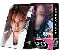 92PCS Stray Kids Photocards Stray Kids Membre Cards Nouvel Album 60 SK Cartes 32 Autocollants Cadeau Set Mini Poster pour Fans Cadeau (Seungmin)