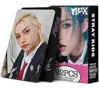 92PCS Stray Kids Photocards Stray Kids Membre Cards Nouvel Album 60 SK Cartes 32 Autocollants Cadeau Set Mini Poster pour Fans Cadeau (Felix)