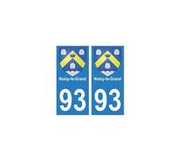 93 Noisy-le-Grand blason autocollant plaque stickers ville - Angles : droits