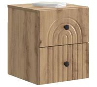 {932635}2xTable de chevet - Lot de 2 chevets de lit - Cabinet de chevet mural pour Chambre - Chêne artisanal - - poids:19.3 kg