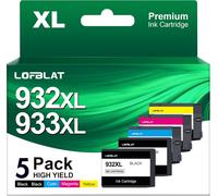 932XL 933XL Cartouches d'encre compatibles pour HP 932 XL 933 XL pour HP Officejet 6600 6700 7612 6100 7110 7510 7610 (2 Noir, 1 Cyan, 1 Magenta, 1 Jaune, 5-Pack