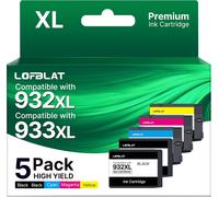 932Xl 933Xl Cartouches D'Encre Compatibles Pour Hp 932 Xl 933 Xl Pour Hp Officejet 6600 6700 7612 6100 7110 7510 7610 (2 Noir, 1 Cyan, 1 Magenta, 1 Jaune, 5-Pack