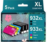 932XL 933XL Remplacement des Cartouches d'encre compatibles pour HP 932XL 933XL pour HP Officejet 6100 6600 6700 7110 7510 7610 7612 (Pack de 5)