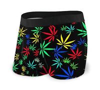 934 Boxer Homme Feuille De Canna e Couleur Caleçons Boxer Homme Sport Boxer pour Homme Shorts Ajusté sous-Vêtements pour Cadeau, Anniversaire, Valentin XXL