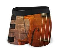 934 Caleçon Brown Grunge Music avec Violon Fitted Boxers Shorty Personnalise Caleçons Boxer Homme Colorée Caleçons pour Cadeau, Valentin, Homme XXL