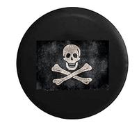 934 Drapeau Pirate Tête De Mort Et Os Croisés Housse pour Roue Pneu Classique Housse Pneu De Rechange Imperméable Housse De Pneu De Secours Universelle pour Auto Remorque Camion Voiture 17Inch
