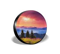 934 Paysage De Montagne Fantastique Matin Ciel Coloré Housse De Pneu De Secours Imperméable Housse pour Roue Pneu Antipoussière Housse Pneu De Rechange Universelle pour SUV Trailerrv 15Inch