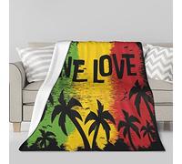 934 Plaid Canape Un Amour Reggae Rasta Couverture Chaude Antistatique Plaid Polaire Douillet Jeté De Canapé pour Mariage, Famille, Lit 100x125cm