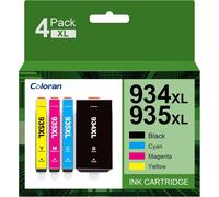 934XL 935XL Pack de 4 Cartouches d'encre Compatible pour HP 934 XL 935 XL pour HP Officejet Pro 6230 6830 Officejet 6820 (1 Noir 1 Cyan 1 Magenta 1 Jaune)