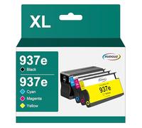 937 Lot de 4 Cartouches d'encre 937XL compatibles avec HP 937 937e pour HP Officejet Pro 9120e 9730e 9720e 9122e 9130e 9120b 9132e 9125e (937 XL Noir, Cyan, Magenta, Jaune)