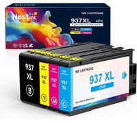 937E 937Xl Cartouches D'Encre (1 Noir, 1 Cyan, 1 Magenta, 1 Jaune) De Rechange Pour Hp 937 Xl Multipack, Compatible Avec Hp Officejet Pro 9110B 9120B 9130B 9720 9730 9110E 9120E 91[Marque3080]