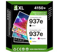 937e 937XL Lot de 4 cartouches d'encre avec puce compatibles avec HP 937e 937 pour imprimantes HP OfficeJet Pro 9110b 9120e 9130b 9122e 9125e 9128e 9129e 9130e 9132e 9730e (Noir, Cyan, Magenta, Jaune)