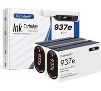 937E Lot De 2 Cartouches Noires Compatibles Con Hp 937E Officejet Pro 9120/9120E/9122E/9125E/9126/9128/9129E/9130E/9132E Officejet Pro 9110B/9120B/9130E.B/9133 /9720E/9730E
