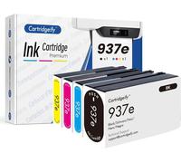937e (Pack de 4) Cartouches d'encre Compatibles avec HP 937e, pour OfficeJet Pro 9720e, 9730e, 9120, 9120e, 9122e, 9125e, 9126, 9128, 9129e, 9130e, 9132e, 9110b, 9120b, 9130b, 9133