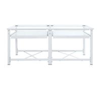 93820 &GRAND Support lave-linge Charge 400kg - Double socle pour machine à laver étagères coulissantes blanc