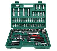 94 pièces Jeu de douilles avec Bits Set, Quick Release Clé à cliquet - CR-V de haute qualité Set mécanique outil pour le bricolage, réparation de voitures (boîte verte)