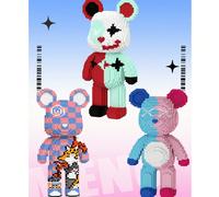 9407 pièces Ours clown de cirque de 52 cm/20,5 pouces, blocs de construction DIY, décoration de chambre créative, ornements de bureau, jouets anti-stress, cadeaux d'Halloween, cadeaux d'anniversaire, 