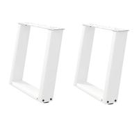 941512& Pieds de table basse - Haut de gamme - en U, 2 pièces, blanc, 50 x (42-43) cm, acier
