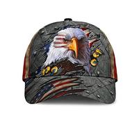 942 Aigle Drapeau Américain en Fer Imprimé en 3D Homme Femme Casquette Trucker Protection Solaire Casquette De Baseball Séchage Rapide Trucker Cap Chapeaux Pare-Soleil pour Adulte Camping Golf