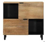 [94257]Buffet Bahut MEUBLECHIC commode meuble de rangement marron 80x33x75 cm bois massif de manguier Poids:22.3 Kg